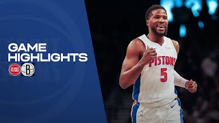 GAME HIGHLIGHTS Pistons Win in Brooklyn [upl. by Dorena]