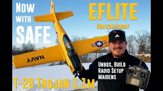 Horizon Hobby  T28 Trojan  11m  Unbox Build Radio Setup amp Maiden Flights [upl. by Goddard]