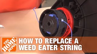 Replacing a Weed Eater String String Trimmer Line  The Home Depot [upl. by Brosy]