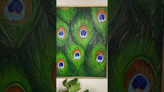 Easy Impasto painting Subscribe to channel for full video tutorial texturedart peacockfeathers [upl. by Nnylak361]