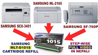 How To Refill Samsung MLTD101S Cartridge  Step By Step Full Detail Video In Nepali [upl. by Dott]