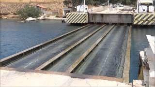 OurTour marvel at the submersible bridge on the Corinth canal Greece [upl. by Rubliw]