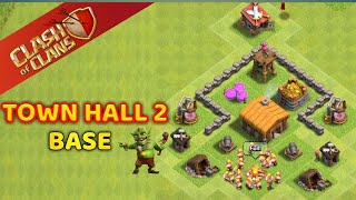 Town hall 2 base 2023coc Hybrid baseClash of Clans [upl. by Eimyaj]