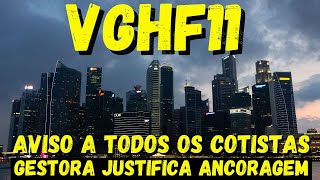 VGHF11 VOCÊ COTISTA CONFIA NA GESTORA DO FUNDO [upl. by Sherborn]