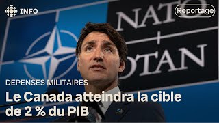 Dépenses militaires  le Canada atteindra la cible de l’OTAN en 2032 [upl. by Tybie]