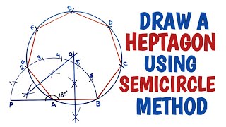 How to construct a heptagon using semicircle method SECOND METHOD [upl. by Kial]