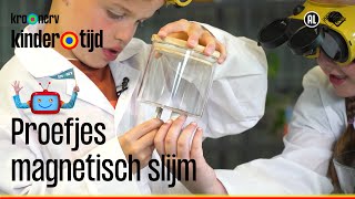 🔬🔍Proefjes  Magnetisch Slijm Kindertijd KRONCRV [upl. by Nibur]