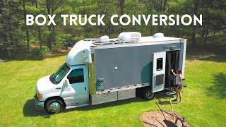 Box Truck Conversion Van Tour  FullTime on the Road in Tiny Home [upl. by Deadman]