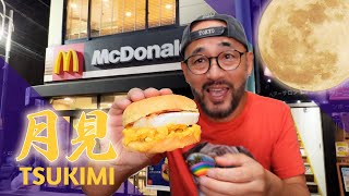 Japan McDonalds Tsukimi Burger Taste Test [upl. by Lilli]