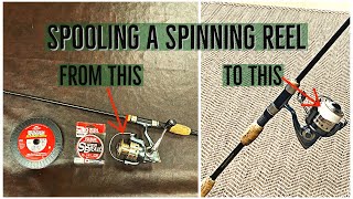 How to Put line on Spinning Reel Braid and Mono [upl. by Treat550]