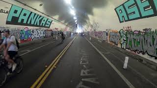 4th Street Tunnel Ciclavia Heart of LA Downtown Towards Echo Park [upl. by Eelyrag226]