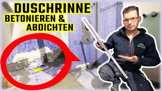 DUSCHRINNE EINBAUEN  Betonieren amp abdichten  Linienentwässerung einbauen  Home Build Solution [upl. by Ahasuerus801]