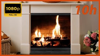 Serene Flames 10 Hours of Fireplace Crackling Sounds for Relaxation amp Sleep [upl. by Naux]