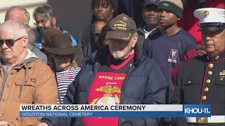 Wreaths Across America ceremony at Houston National Cemetery on Dec 16 2023 [upl. by Hannover]