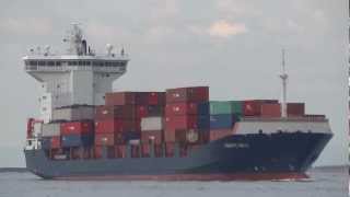 船コンテナ船 ASIATIC WAVE Container ship Arriving OSAKA Port 大阪港入港 [upl. by Annel]