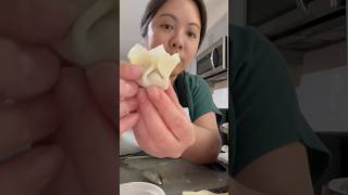 Folding wontons wontons wonton cooking food relaxing [upl. by Noskcaj]