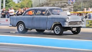 TWO LANE BACKTOP 55 CLONE HUNNERT HEADS UP MELTDOWN DRAGS BYRON DRAGWAY [upl. by Esertap42]