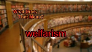 What does welfarism mean [upl. by Emelen]