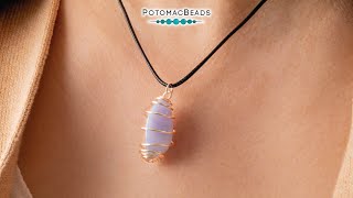 Creating a Wire Cage Gemstone Pendants  DIY Jewelry Making Tutorial by PotomacBeads [upl. by Ailices396]