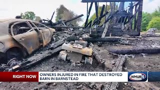 Owner injured in fire that destroyed barn in Barnstead [upl. by Lemmuela]