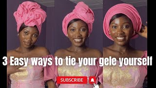 QUICK AND EASY GELE HEADWRAP TUTORIAL pt 2 How to tie gele for beginners  How to tie gele yourself [upl. by Fenella]