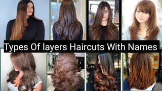 Types Of Layers Haircuts For Girls With Names2023 Long Hair Cutting [upl. by Lukin]