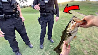 Almost ARRESTED for Fishing Golf Course Pond COPS CAME [upl. by Star373]