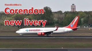 Corendon Air new livery Boeing 737800 landing in Berlin TXL [upl. by Rubia]