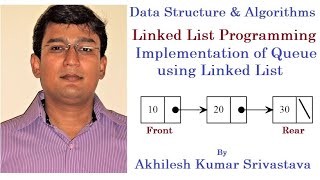 1212 Programming of Linked List Implementation of Queue Using Linked List [upl. by Mallin]