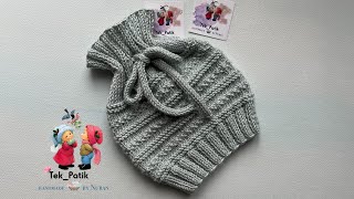 Kolay Bebek Şapkası  Unisex Bebek Şapkası  Hem Şapka Hem Boyunluk  Fırtına Model Bere [upl. by Jessika]