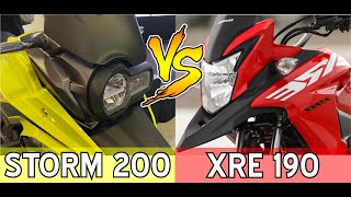 SHINERAY STORM 200 VS HONDA XRE 190  COMPARATIVO  Qual vai levar [upl. by Aubyn]