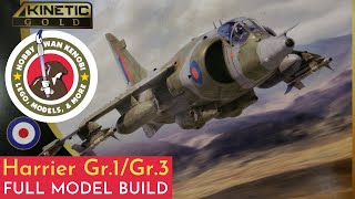 Plastic Scale Model Build  Kinetic Gr 1 Harrier 148  FULL BUILD VIDEO [upl. by Aihsoj]