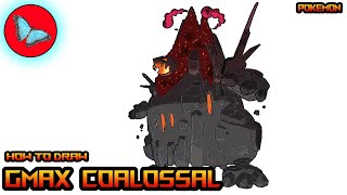 How To Draw Pokemon  Gigantamax Coalossal [upl. by Lemra]