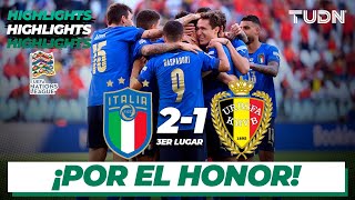 Highlights  Italia 21 Bélgica  UEFA Nations League 2021  3er lugar  TUDN [upl. by Ettesyl696]