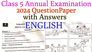 Class5 ENGLISH  Annual Exam Question Paper with answers class5annualexamenglish2024 answerkey [upl. by Shelagh794]