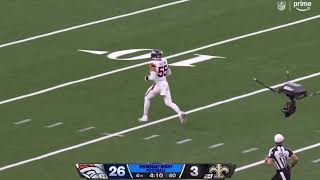 Spencer Rattler Throws a Pick Six to Cody Barton  Broncos vs Saints [upl. by Nauq]