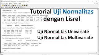 Tutorial Uji Normalitas dengan Lisrel [upl. by Elspeth325]