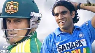 23 Year old Munaf Patel showing his power to Ricky Ponting and Hayden [upl. by Anazus]