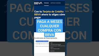 Paga A Meses Cualquier Compra Con Tu Tarjeta De Crédito BBVA  M2 SHORTS [upl. by Anelam]