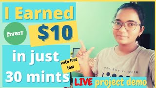 I Earned 10 in just 30 minutes  Live Work on fiverr  Graphic designing  CANVA  SHRUTI😍 [upl. by Bilbe2]