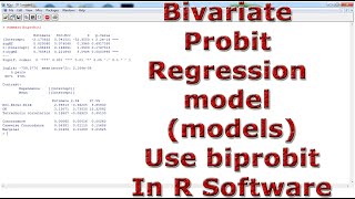 Bivariate Probit Regression model models Use biprobit With In R Software [upl. by Hew]