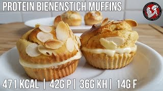 Protein Bienenstich Muffins  Gesundes Bienenstich Rezept [upl. by Malloy]