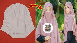 Instant Hijab Design Cutting Stitching Princess Instant Hijab Naqab Cutting amp StitchingKhimar DIY [upl. by Ardnaeel630]