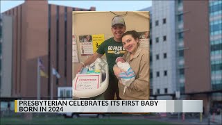 Presbyterian celebrates its first baby born in 2024 [upl. by Yanffit]