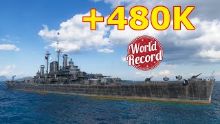 World of WarShips Des Moines  481K Damage  NEW WORLD RECORD [upl. by Annasoh]