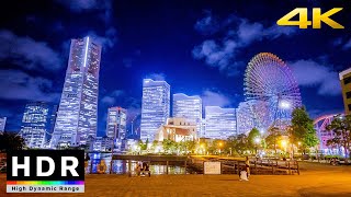 【4K HDR】Yokohama Night Walk  Summer Sunset in Minatomirai [upl. by Curzon]