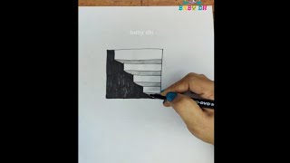 drawing stairs on paper youtubeshorts shorts ytshorts drawing short draw diy [upl. by Abbe868]