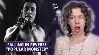 Firsttime reaction to FALLING IN REVERSE  Vocal Coach listens to quotPopular Monsterquot [upl. by Aloivaf]