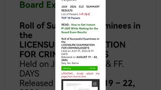 CLE RESULTS August 2024 UPDATES Criminology Licensure Exam List of Passers [upl. by Stander341]