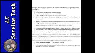 HVAC Refrigerant Charging Subcooling Charging Method Directions [upl. by Rajewski813]